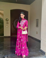 Pinky Embroidery Printed 2Pc