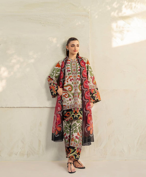 Zufraa Digital Printed Stitched 3Pc